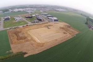 Stabilisation de sol pour la construction d'un entrepôt