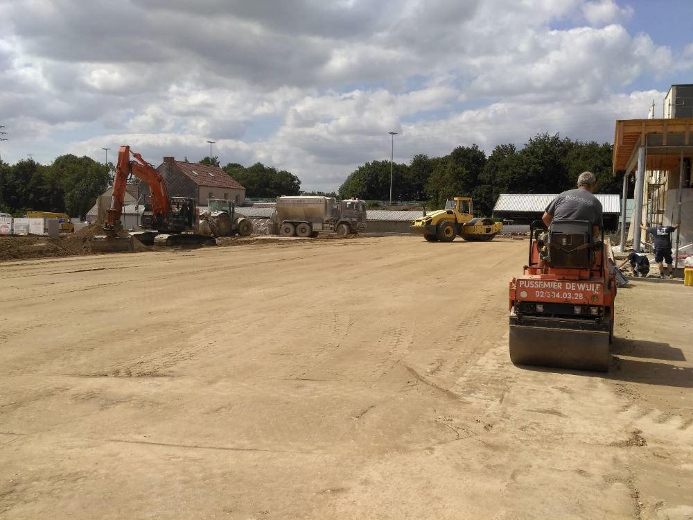 Réalisation de la fondation du futur parking